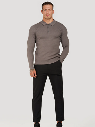 Polo de manga larga gris