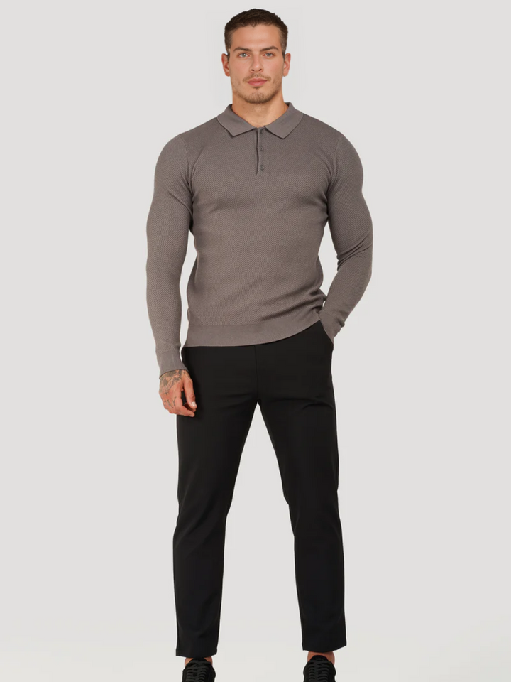 Polo de manga larga gris