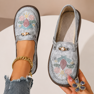 Kyra | Mocasines de Confort Vintage Bordados para Mujeres