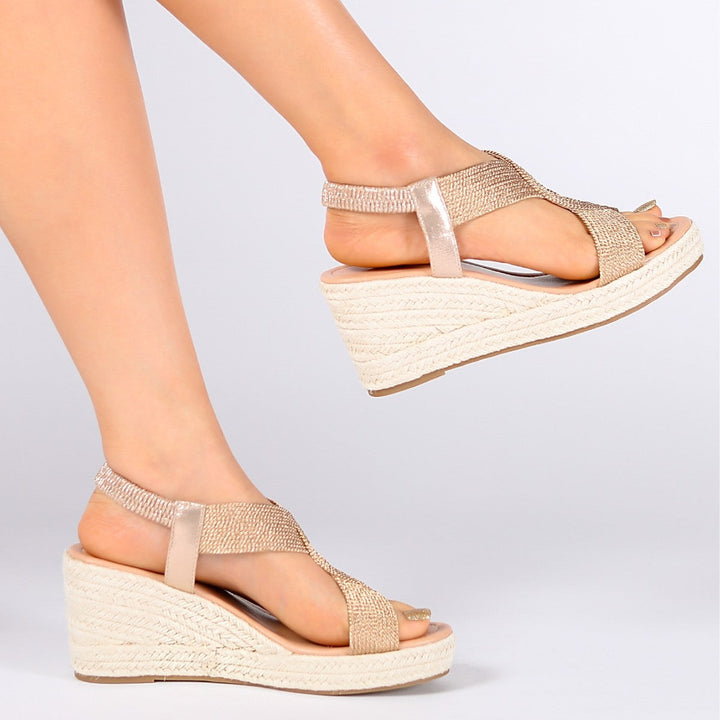 Aroa | Sandalias de cuña tejidas a mano