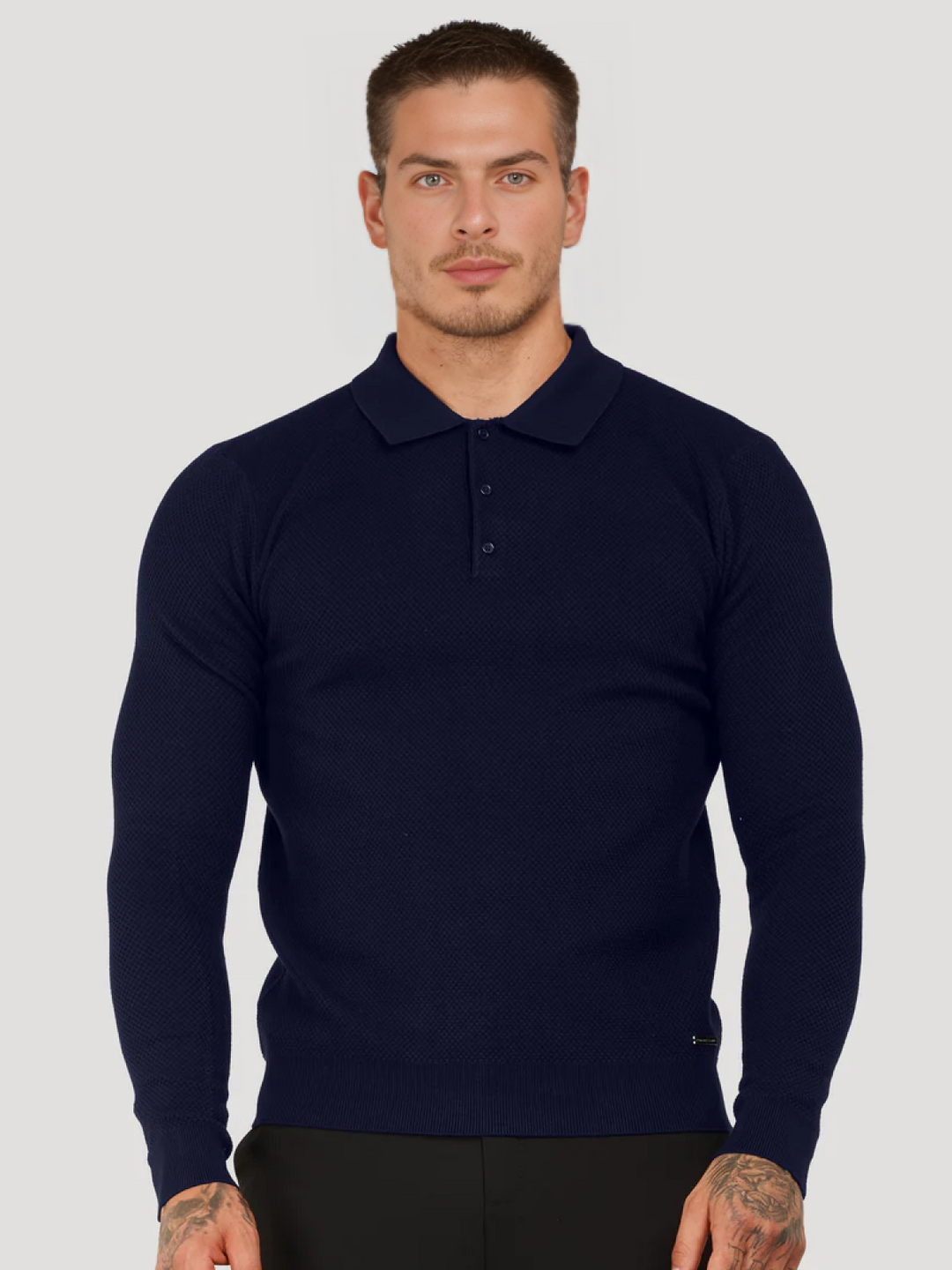 Polo de manga larga gris
