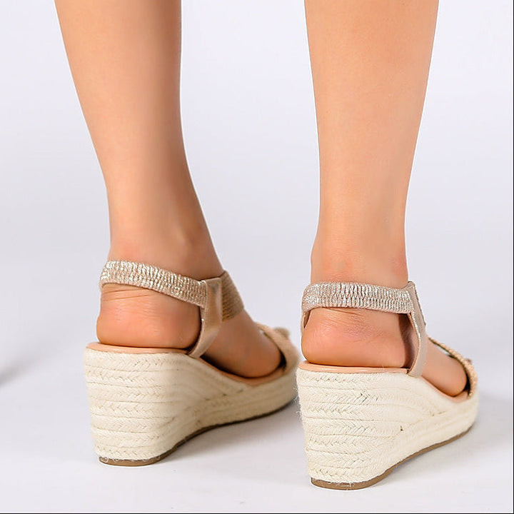 Aroa | Sandalias de cuña tejidas a mano