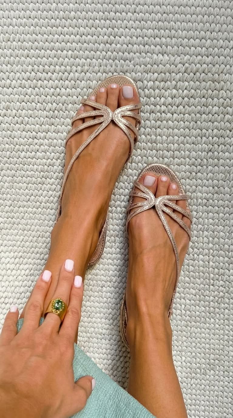 Ginevra | Sandalias de Confort Doradas para Mujeres