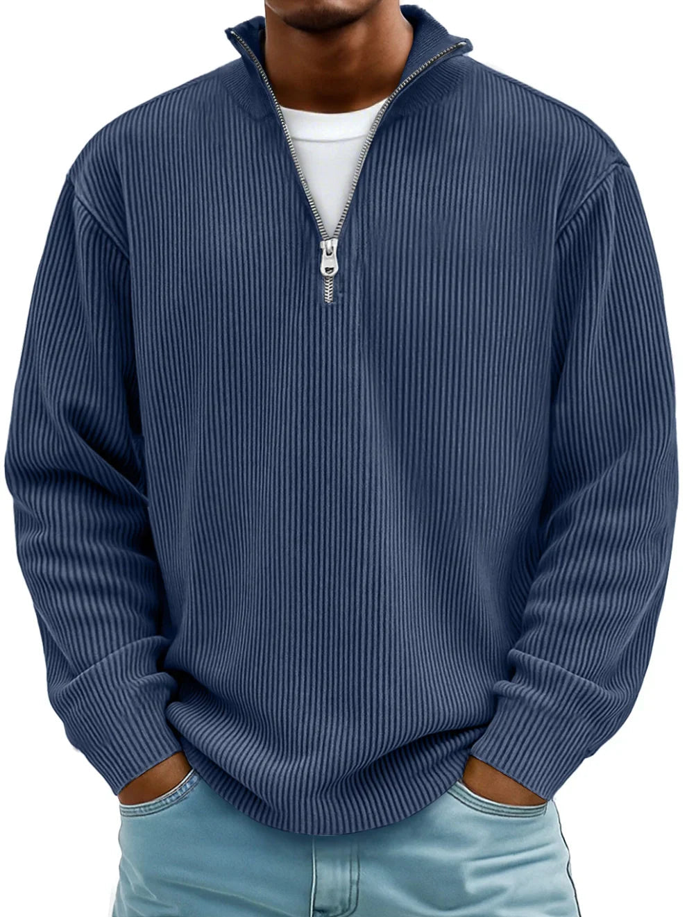 Marc | Sweater Acanalado con Cierre