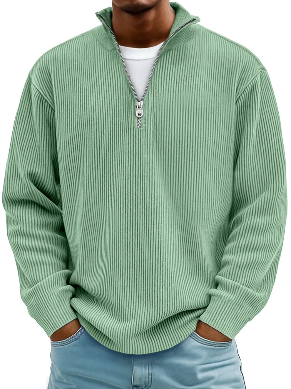 Marc | Sweater Acanalado con Cierre