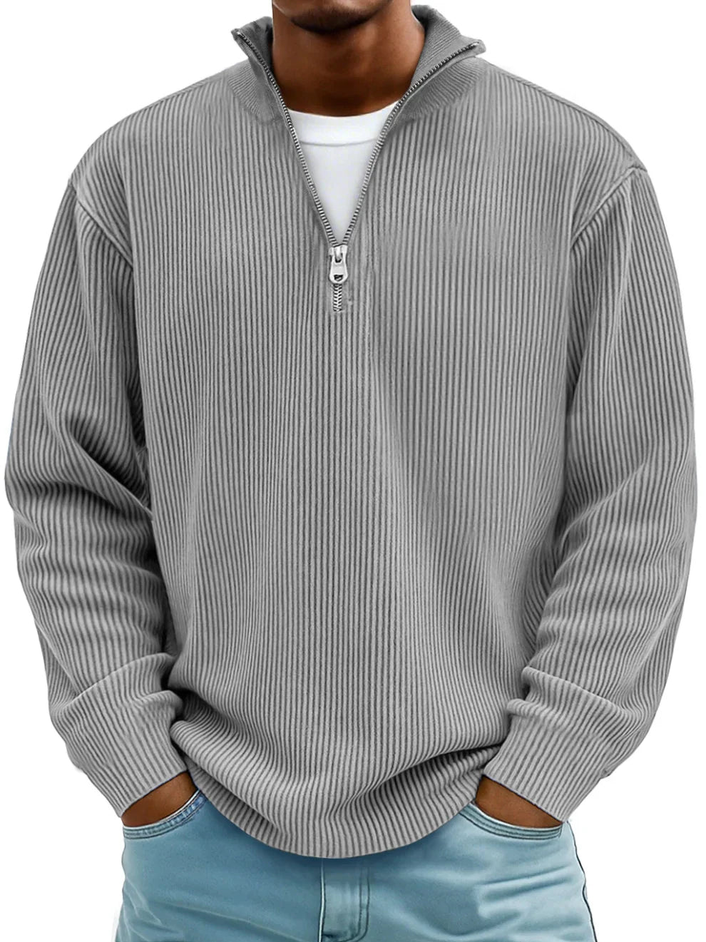 Marc | Sweater Acanalado con Cierre