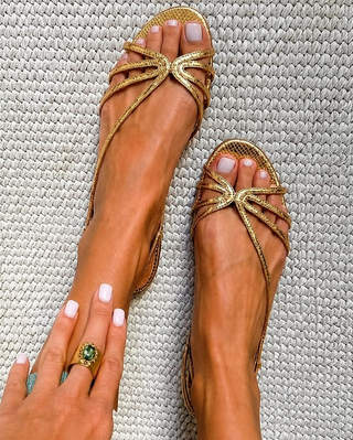 Ginevra | Sandalias de Confort Doradas para Mujeres