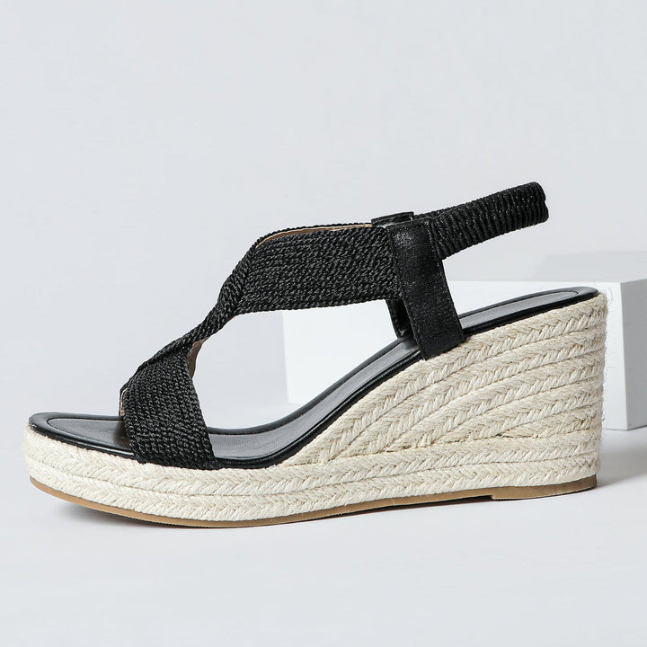 Aroa | Sandalias de cuña tejidas a mano