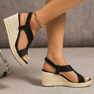 Aroa | Sandalias de cuña tejidas a mano