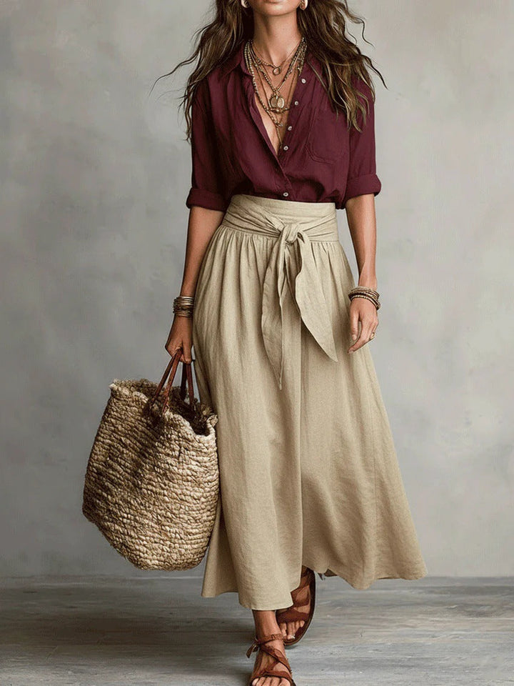 RENATA | CONJUNTO CAMISA Y FALDA
