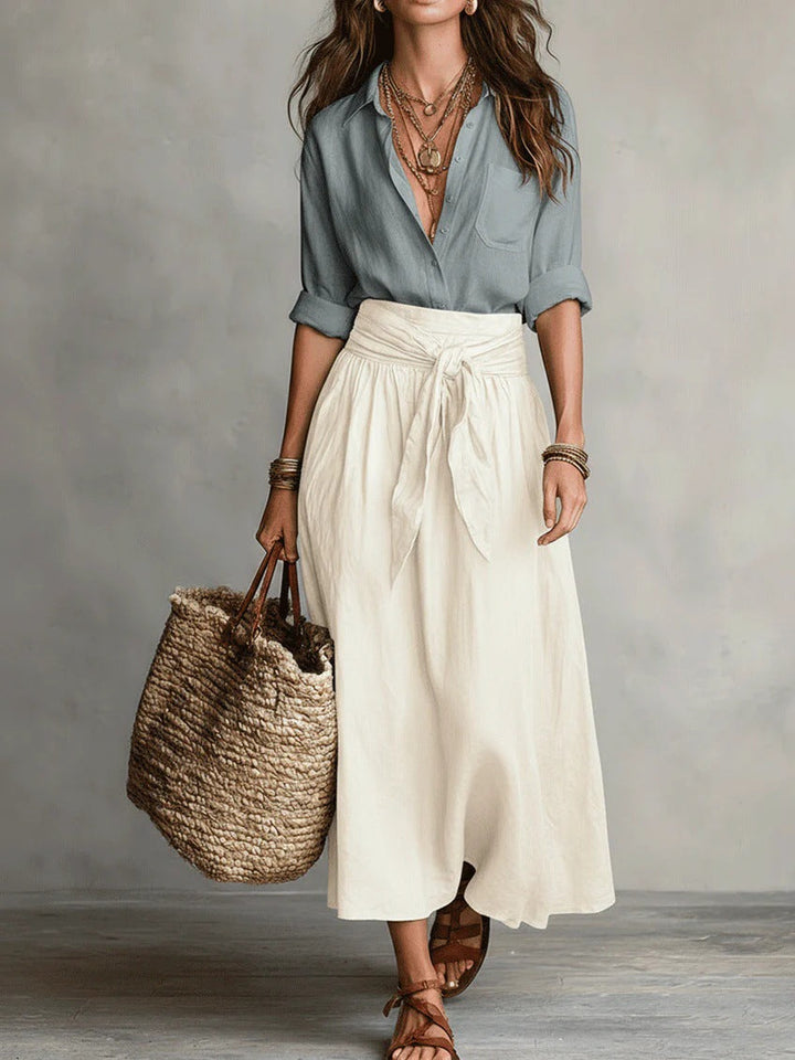 RENATA | CONJUNTO CAMISA Y FALDA