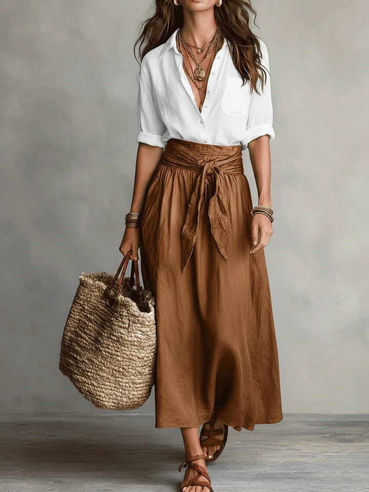 RENATA | CONJUNTO CAMISA Y FALDA