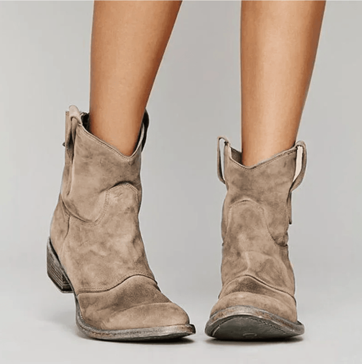 Hailey | Botines de Gamuza con Tacón Estable