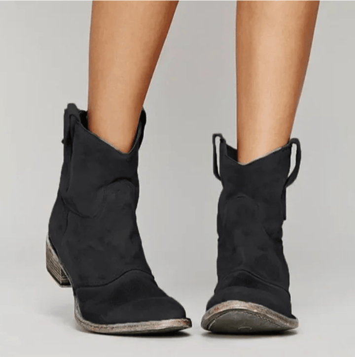 Hailey | Botines de Gamuza con Tacón Estable