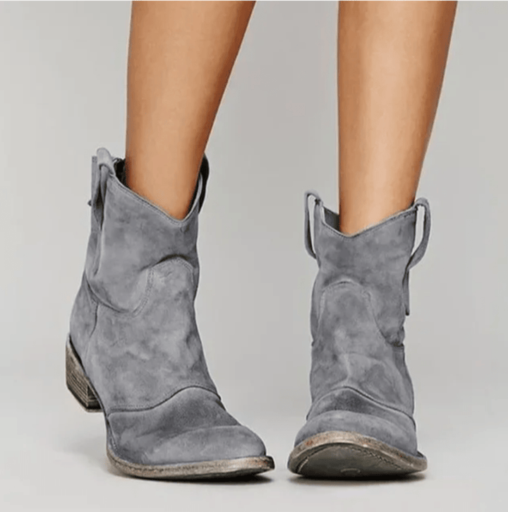 Hailey | Botines de Gamuza con Tacón Estable