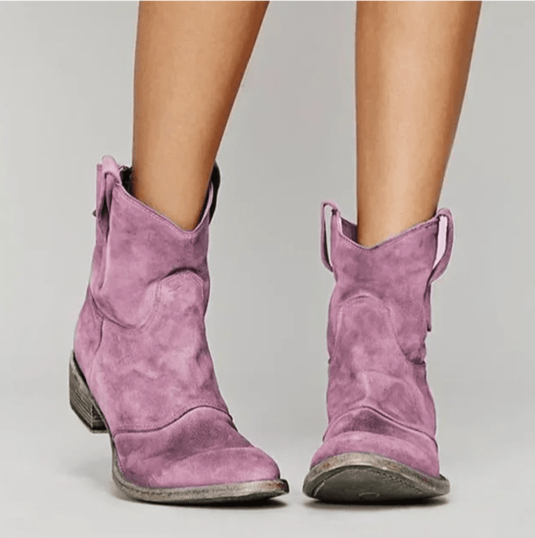 Hailey | Botines de Gamuza con Tacón Estable