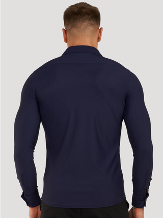 Camisa clásica elástica celeste
