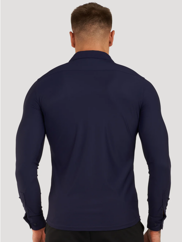 Camisa clásica elástica celeste