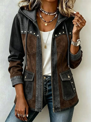 Josefina | Chaqueta bicolor con capucha