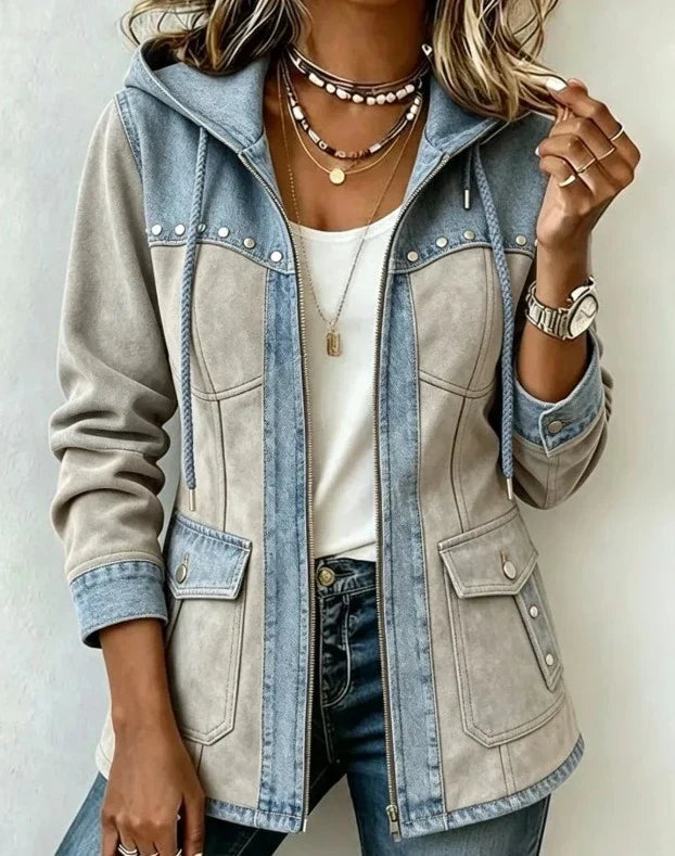 Josefina | Chaqueta bicolor con capucha