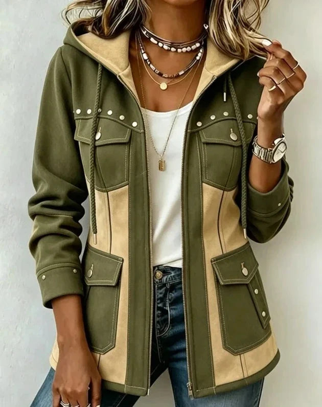 Josefina | Chaqueta bicolor con capucha
