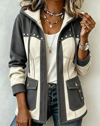Josefina | Chaqueta bicolor con capucha