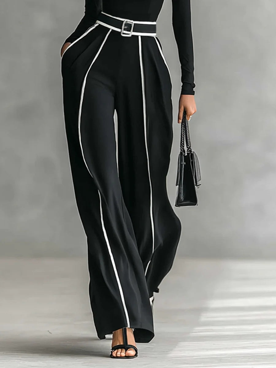 Adela | Conjunto de cuello alto y pantalón ancho