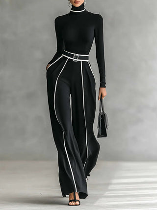 Adela | Conjunto de cuello alto y pantalón ancho