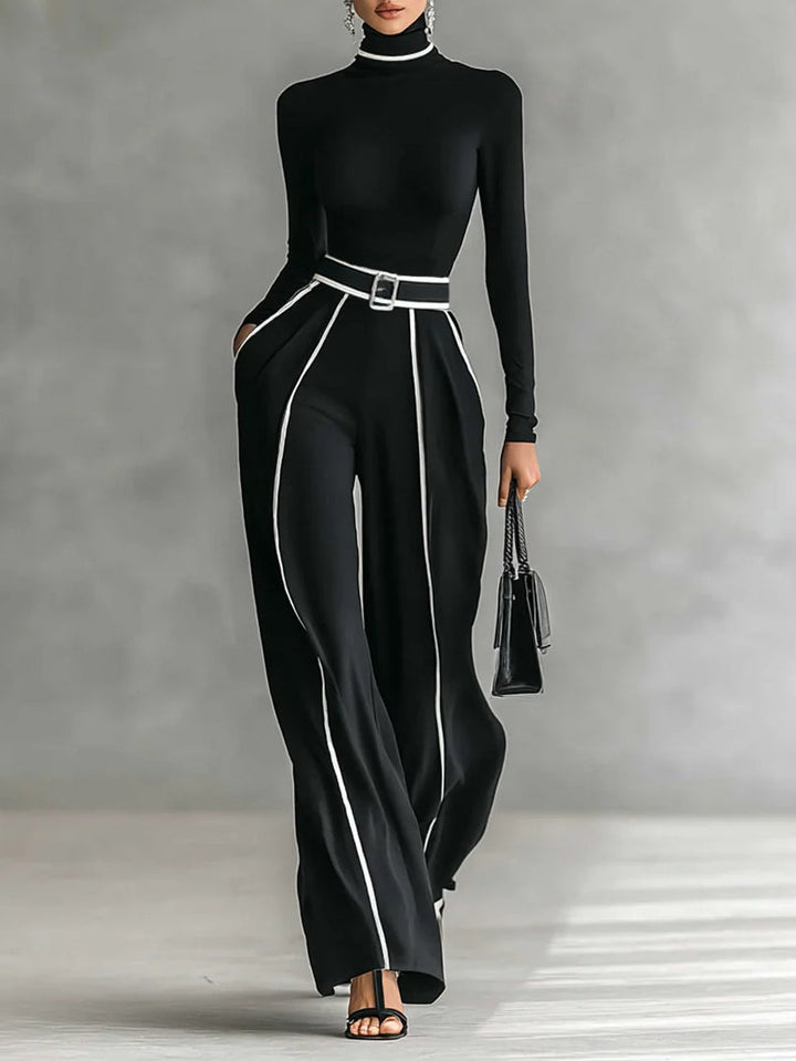 Adela | Conjunto de cuello alto y pantalón ancho
