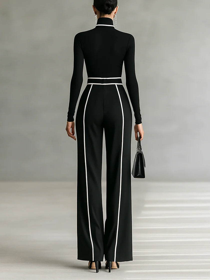 Adela | Conjunto de cuello alto y pantalón ancho