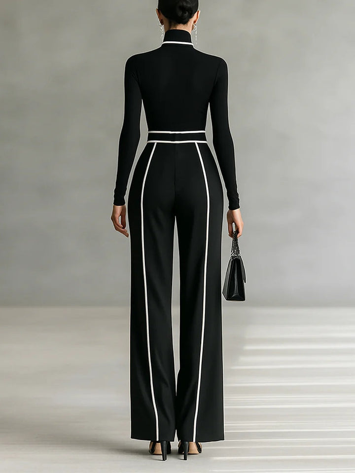 Adela | Conjunto de cuello alto y pantalón ancho