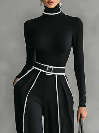 Adela | Conjunto de cuello alto y pantalón ancho