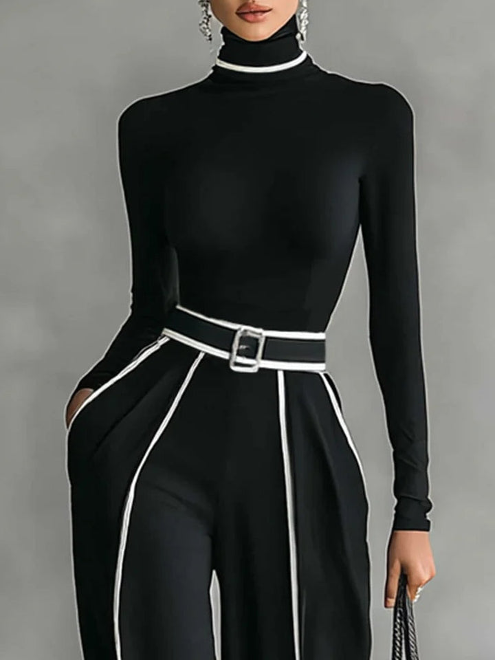 Adela | Conjunto de cuello alto y pantalón ancho