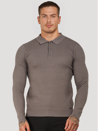 Polo de manga larga gris