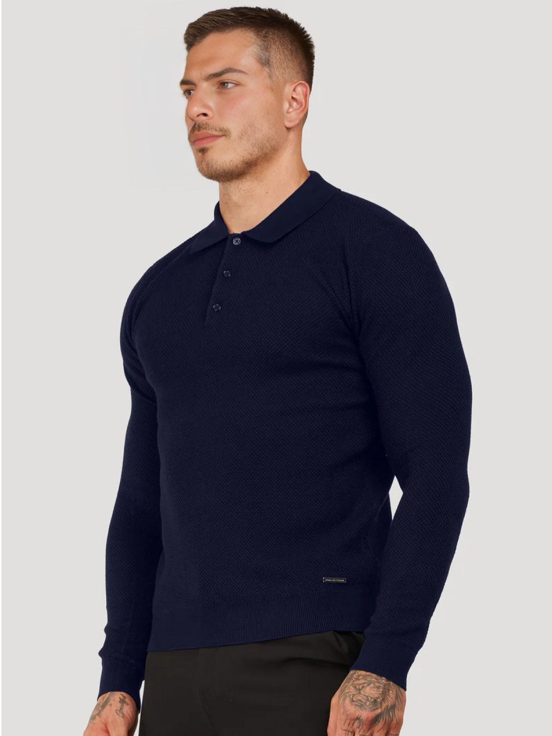 Polo de manga larga gris