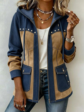 Josefina | Chaqueta bicolor con capucha
