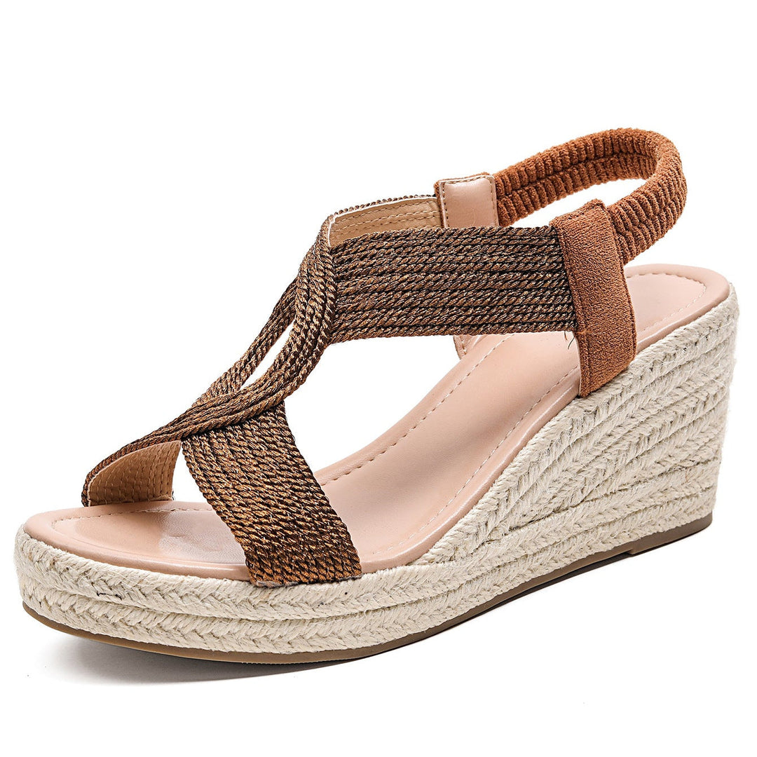 Aroa | Sandalias de cuña tejidas a mano
